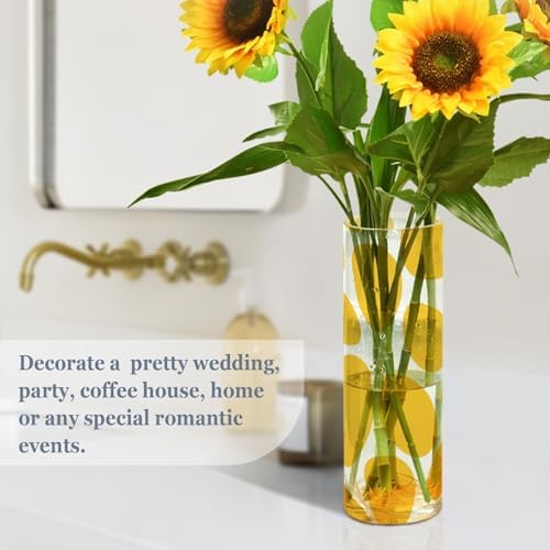 Yellow Spots Plastic Hurricane Flower Vase 118 x 39 Inch