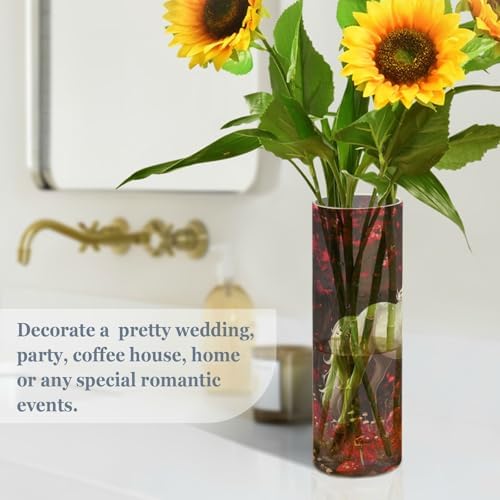 SyXIOP Robust Unicorns Plastic Cylinder Vase 118x39 Inch Decorative Hurricane Candle Holder