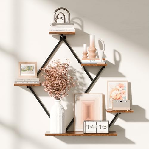 Floating Shelves for Wall Rustic Brown Black