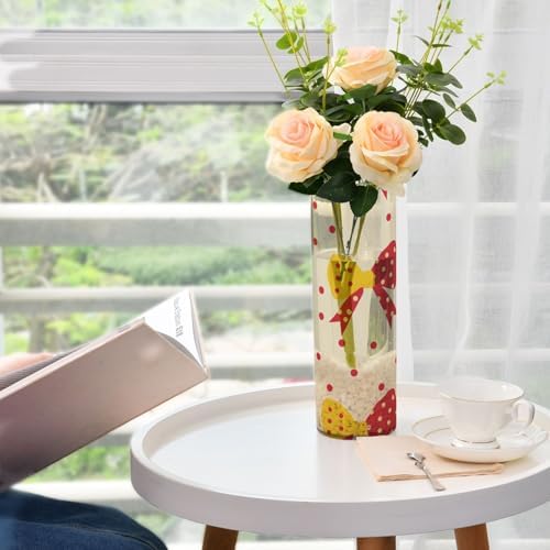 Polka Dot Bow Plastic Hurricane Candle Holder Decorative Vase