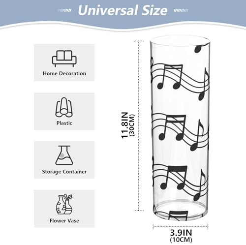 White and Black Musical Note Plastic Vase 118x39 Inch