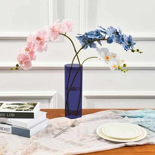 Midnight Blue Plastic Hurricane Candle Holder 118 x 39 Inch Aesthetic Vase