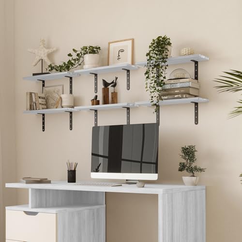 Lavish Home Set of 6 Floating Shelves White