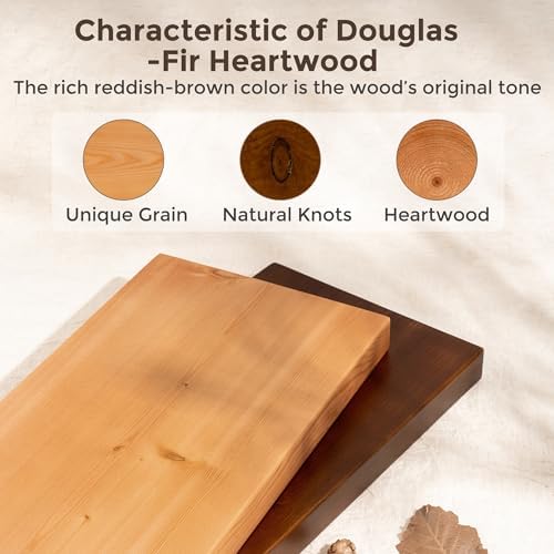 Axeman 24 Inch Floating Shelves Set of 2 Natural Finish