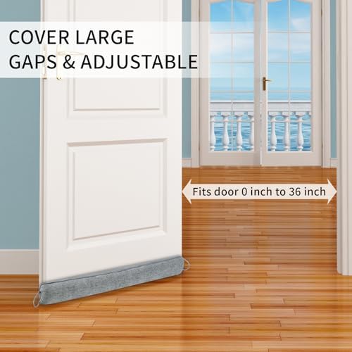 36 Inch Weighted Door Draft Stopper Grey Noise Blocker Dustproof
