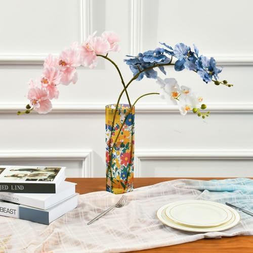 Colorful Daisy Plastic Cylinder Vase 118 x 39 Inch