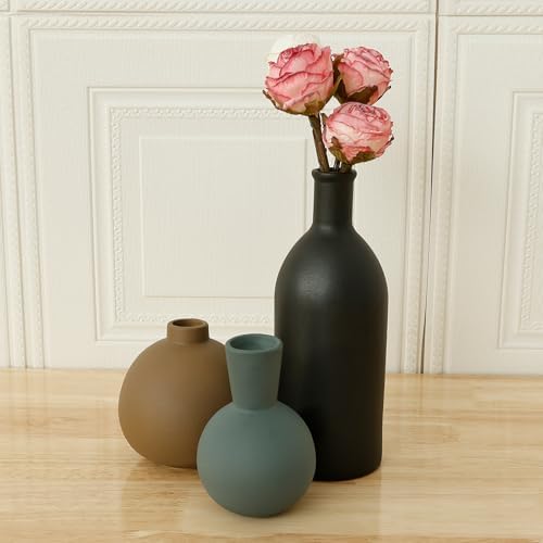 3Pcs Creative Ceramic Flower Vase Set for Home Decor