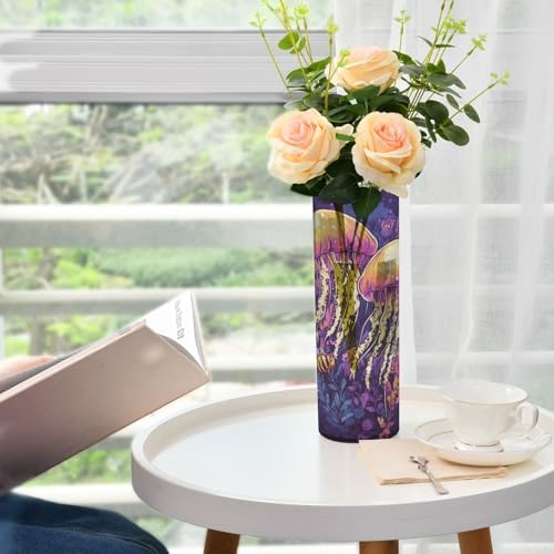 Art Jellyfish Purple Plastic Flower Vase 118 x 39 Inch Decorative