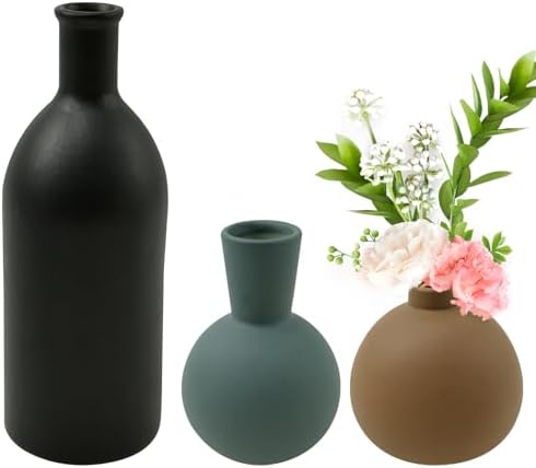 3Pcs Creative Ceramic Flower Vase Set for Home Decor
