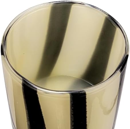 Bloomingville Round Glass Candle Holder Vase with Stripes