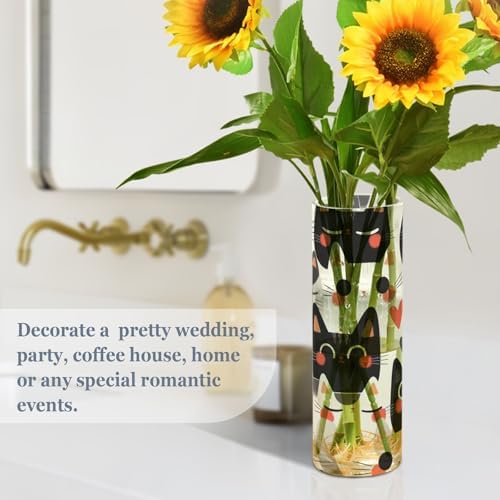 Cartoon Cute Cats Flower Vase with Floating Candle Holder