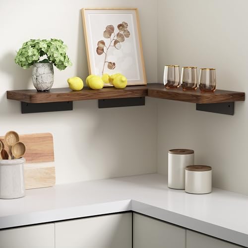 Danpoo 8 Inch Floating Walnut Shelf for Wall