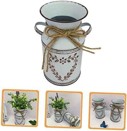 Vintage Metal Flower Bucket for Rustic Decor