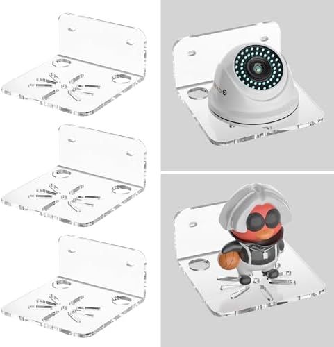Clear Acrylic Wall Shelf 3 Pack for Security Cameras and More