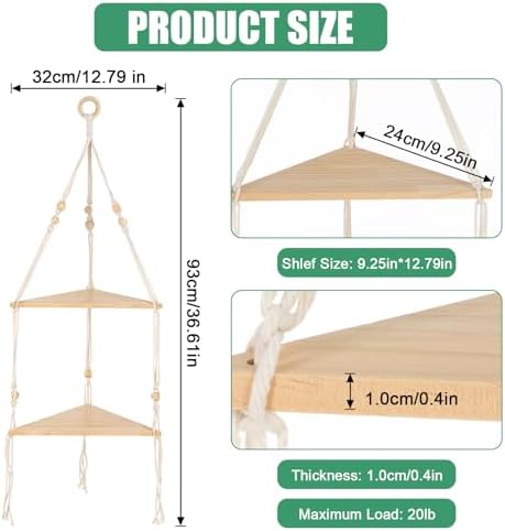 Corner Shelf White Wall Hanging 2 Tier Wood Floating Shelves