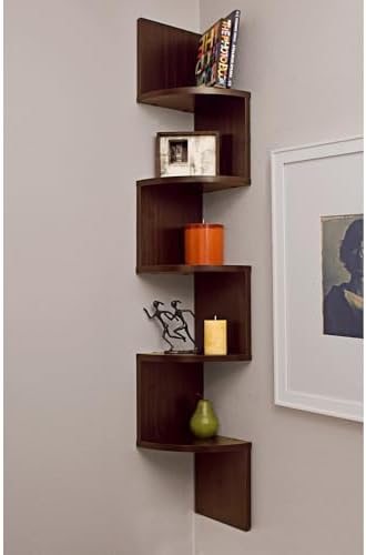 Danya B Large Rustic 5-Tier Corner Wall Shelving Unit
