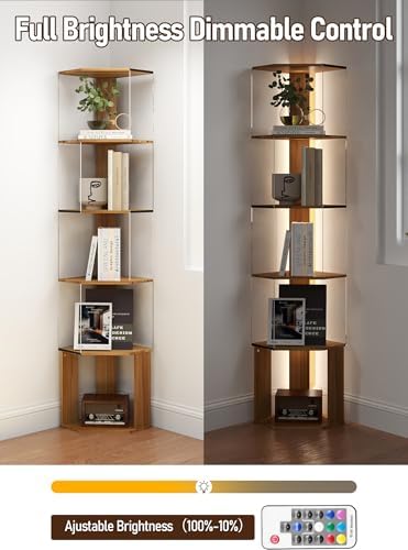 Quikraen 6 Tier Corner Shelf with LED Light