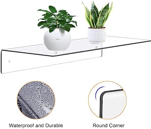 8Pcs Clear Acrylic Floating Shelves Wall Mounted for Home Decor