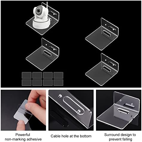 PH PandaHall 4pcs Clear Acrylic Floating Wall Shelves