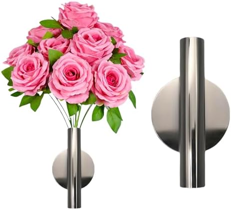 Gold Wall Decor Plant Vase Metal Tube Holder 1 Pcs