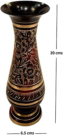 AKANKSHA ARTS 8 Inch Brass Vase Decor