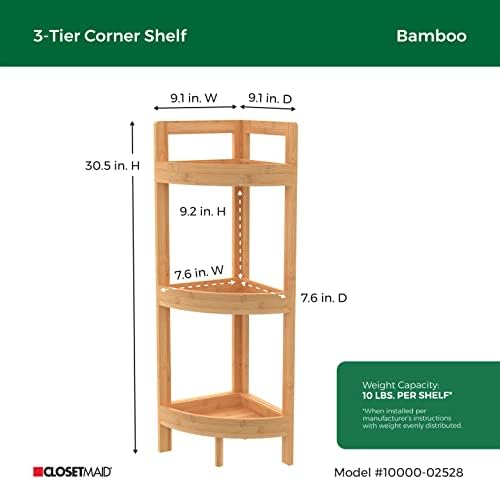 ClosetMaid Corner Shelf 3 Tiers Bamboo Display