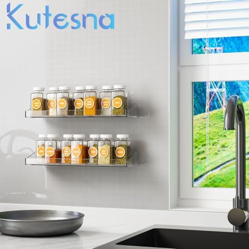 6 Pack Clear Floating Shelves for Wall Storage