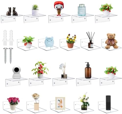 Juexica Small Acrylic Floating Shelves for Wall