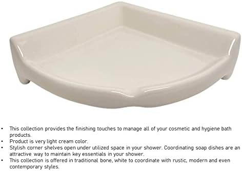 Tenedos Bone Almond Glazed Ceramic Corner Shelf