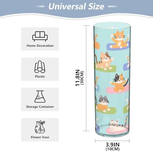 Cute Cartoon Cat Plastic Vase 118 x 39 Inch