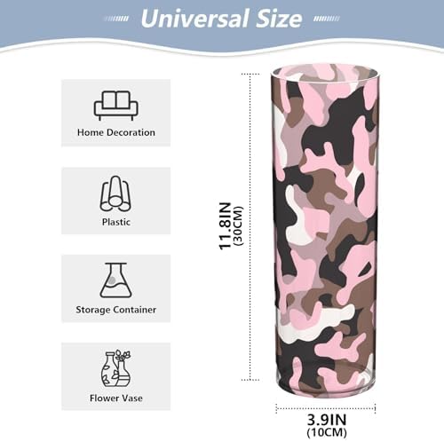 Camouflage Peach Brown Plastic Hurricane Candle Holder for Wedding and Party Decor