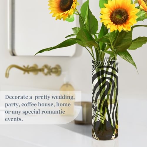 Valentines Day Music Pattern Clear Plastic Hurricane Candle Holder 118x39 Inch