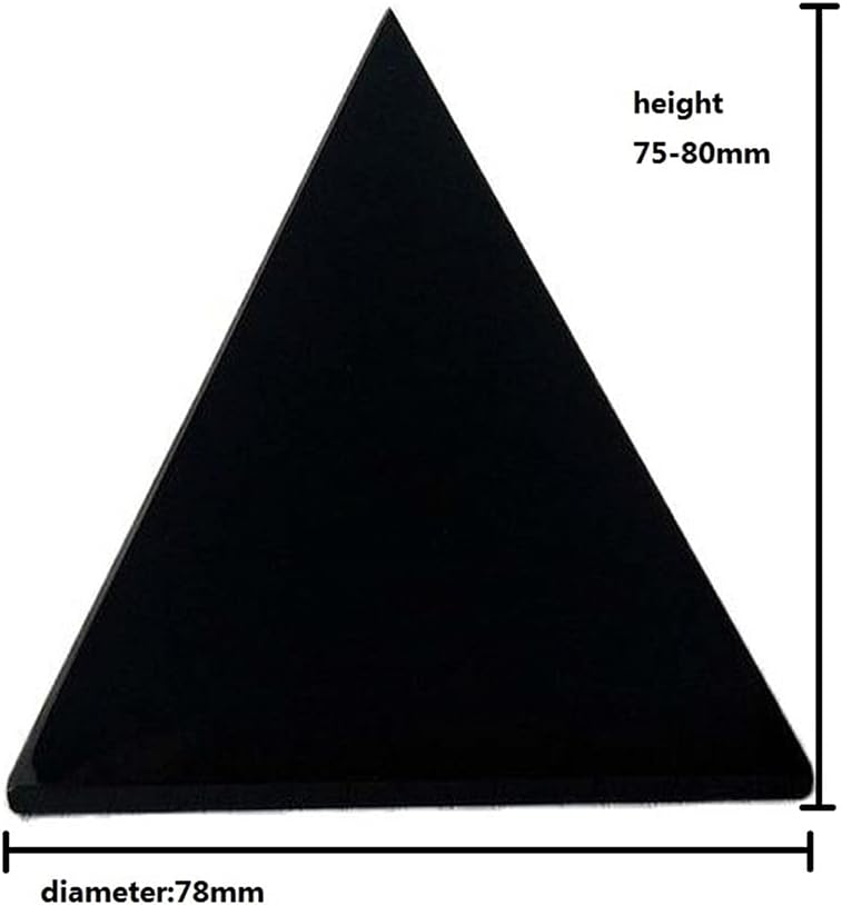 GOMOSU Natural Obsidian Quartz Pyramid Tabletop Decor