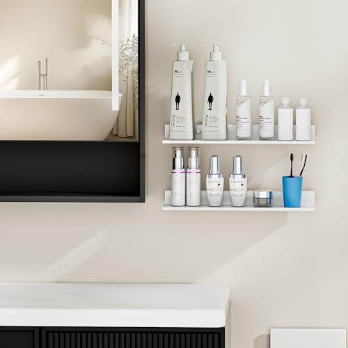 Wisfame White Floating Wall Shelves Set of 2 157 Inch