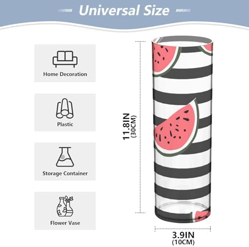 Black White Striped Watermelon Plastic Vase 118 x 39 Inch