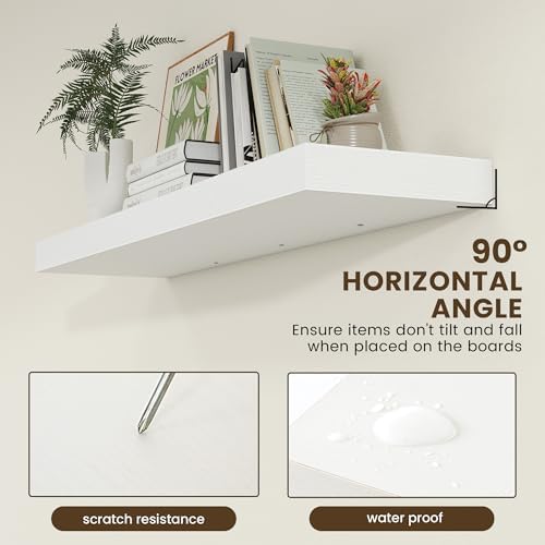 FLYJOE White Floating Shelves 48x12 Wall Set