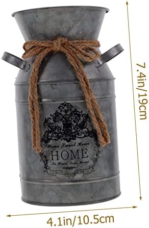 Rustic Iron Flower Bucket for Home Decor