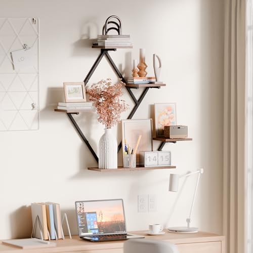 Floating Shelves for Wall Rustic Brown Black
