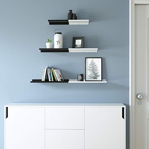 SRIWATANA Black Floating Shelves Set of 3 for Home