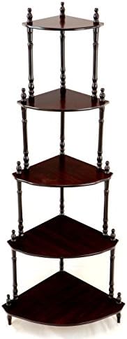 Frenchi Home Furnishing 5-Tier Corner Stand Mahogany