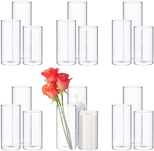 Sawysine 18 Pcs Clear Floating Candle Vases Set