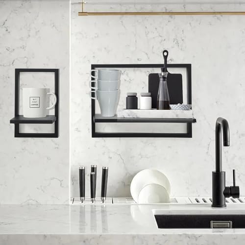 PHOENANCEE Square Floating Shelves Set of 4