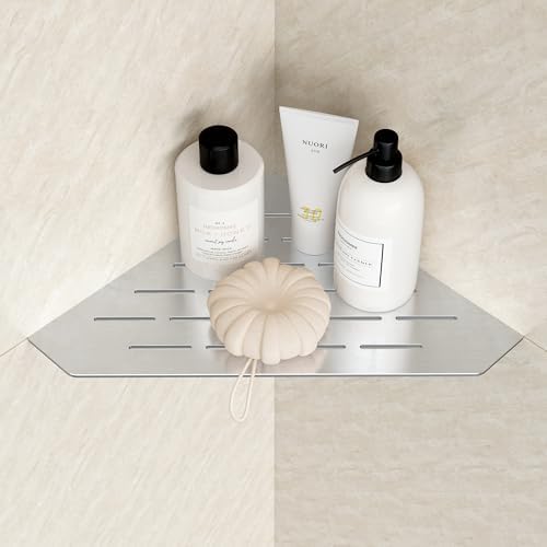 Brushed Corner Shelf for Tile Wall 10 Inch 1 Pack