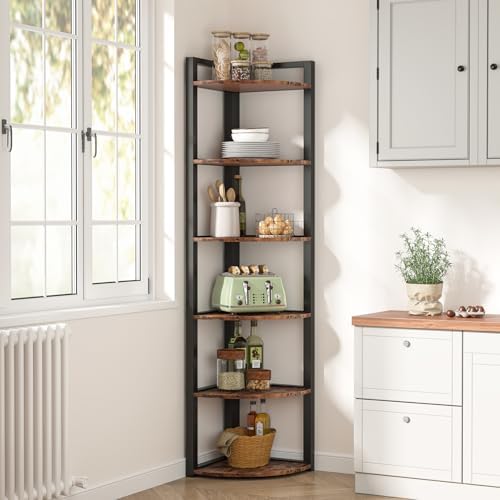 Tribesigns Corner Shelf 6 Tier Modern Bookcase
