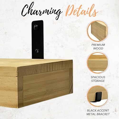 Autumn Alley 3-Tier Floating Wood Shelves Set