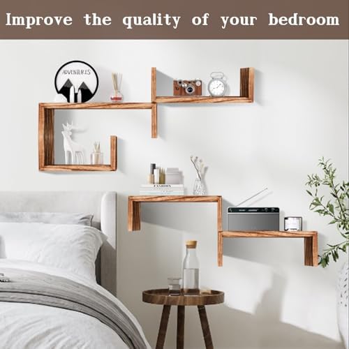 Wood Floating Shelves for Wall Versatile Book Display Shelves
