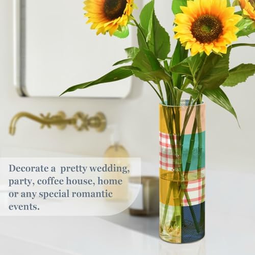 Colored Checkerboard Plastic Vase for Centerpieces 118 x 39 Inch