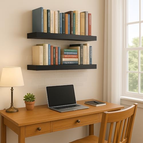 All-Metal Floating Shelves 2 Pack Heavy Duty
