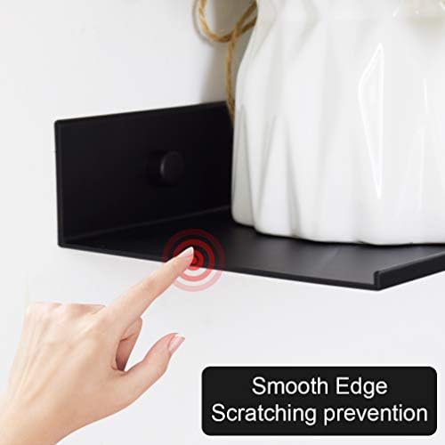 TLBTEK 2 Pcs 16 Inch Black Floating Shelves for Home Decor