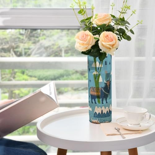 Blue Cattle Of The Bohemian Tribe Plastic Cylinder Vase 118x39 Inch